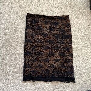 Vintage Black Lace Animal Print Skirt